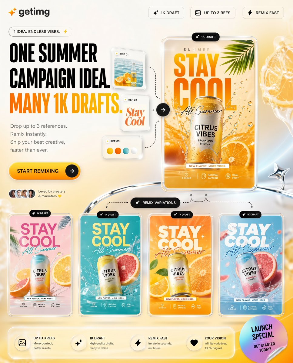 Summer product-launch poster